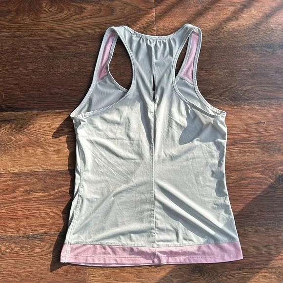 Gray & Pink Tank Top | Workout Tank Top | Tank Top for Gym | Workout Top - Picture 2 of 6